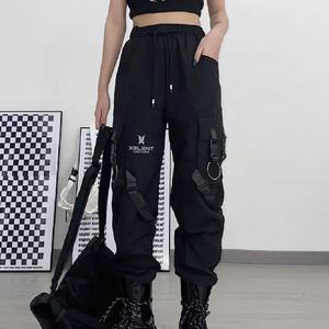 Cyberpunk Streetwear Pants Women Reflective Hip Hop Loose Techwear Cargo Pants Joggers With Ribbon Men Harem Techwear Ninja Pant - Product Image 3