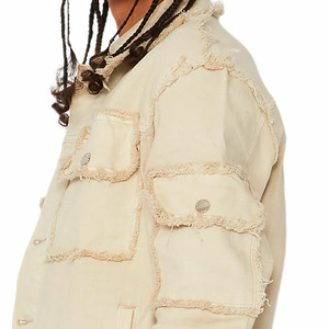 Venta al por mayor barato última venta caliente de lujo de mezclilla de algodón de los hombres hacer chaqueta de mezclilla para los hombres - Product Image 5