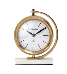 Horloge de bureau circulaire moderne en fer, mouvement à quartz, affichage à aiguilles, silencieuse, sans tic-tac, finition dorée, pour la maison et le bureau - Product Image 5