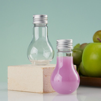 Bouteille de boisson en plastique transparente en forme d'ampoule de 50 ml, réutilisable, avec bouchon à vis, pour Noël