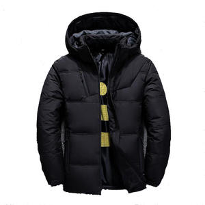 Doudounes coupe-vent en duvet de qualité supérieure Doudounes matelassées tissées à capuche d'hiver Doudounes matelassées pour hommes avec logo personnalisé - Product Image 6