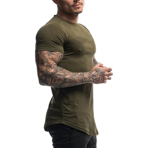 T-shirts d'été pour hommes T-shirt imprimé de couleur unie en coton et polyester 100% coupe ample - Product Image 4