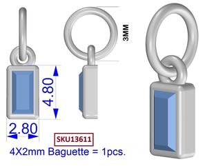 จี้รูปทรงบาแก็ตต์ประดับเพชรคิวบิกเซอร์โคเนียคุณภาพสูงสีทับทิม ชุบทอง 18K บนตัวเรือนเงินสเตอร์ลิง พร้อมใบรับรอง IGI สำหรับเครื่องประดับทางศาสนา - Product Image 6