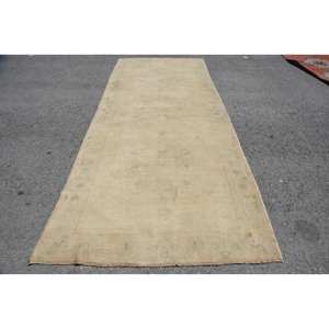 พรมขนสัตว์ตุรกีวินเทจสีเบจคลาสสิก49x121ft ลายสานแบบถักทอแบนสำหรับห้องนั่งเล่นห้องโถงพรมปอกระเจาที่ได้รับการสนับสนุนจากน้ำยาง - Product Image 1