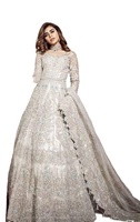 Nouvelle robe de soirée pakistanaise respirante au design tendance, style afghan Kuchi, avec appliques et broderies à la main, longueur ras du sol