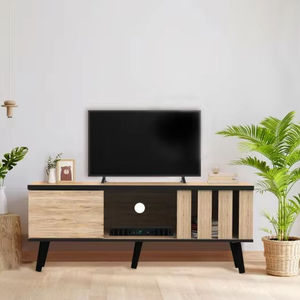 Meuble TV à panneau en bois de Malaisie 26_0083 avec rangement pour salon, chambre à coucher et bureau à domicile-Design moderne - Product Image 2