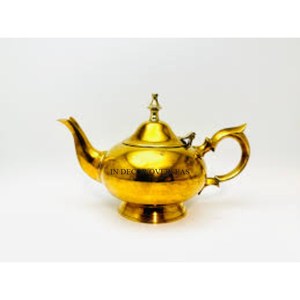 Pot à thé en laiton robuste plaqué or de haute qualité et disponible avec taille et logo personnalisés, fournitures d'ustensiles de cuisine du fabricant indien - Product Image 4