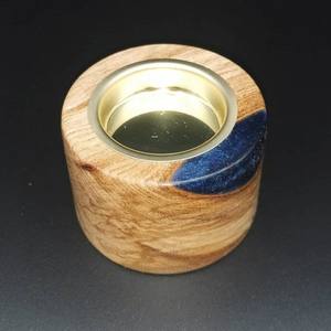Most Trending Deep Blue Handmade Resin Epoxy Bakhoor <b>Burner</b> Indian Ramadan Special Trending Epoxy and Wooden Round Bakhoor Gift - Product Image 3