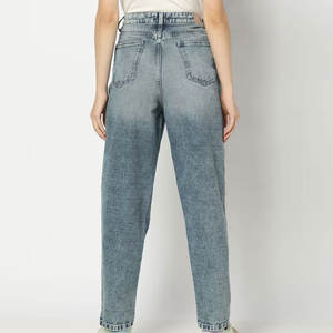 Nueva llegada Respetuoso con el medio ambiente Precio barato Mujeres Pantalón acampanado 2025 Presupuesto de alta venta Friendly Color sólido Mujeres Jeans Pant - Product Image 3