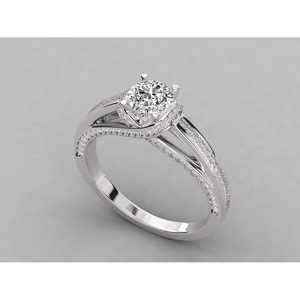 Anillo de Diamante Solitario de Oro de 14K con Corte Redondo, Diamante Cultivado en Laboratorio, Anillos de Diamantes Brillantes para Mujer - Product Image 3