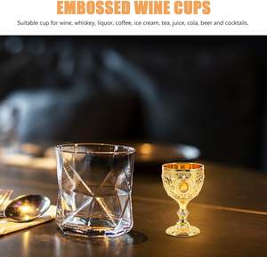 Golden Modern Brass Eco-Friendly Drinking <b>Glass</b> European Mini 1000ml Custom Logo for Home Bar Parties Outdoor Use Collectors - Product Image 6