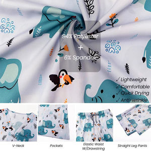 Ensemble de blouses médicales imprimées en spandex/polyester à séchage rapide, logo personnalisé, blouse d'hôpital, infirmière, unisexe, haute qualité, service OEM, en stock - Product Image 4