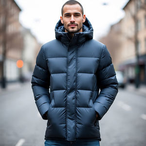 Chaqueta acolchada de burbujas transpirable del fabricante 2025 para hombre, ropa de abrigo de invierno personalizable con abrigo brillante - Product Image 6