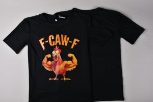 เสื้อยืดคุณภาพสูงขายส่งลายกราฟิกไก่ F-CAW-F สำหรับทุกเพศ ผลิตจากโพลีเอสเตอร์ 100% สไตล์ลำลองแนวสตรีทแวร์ ขายส่งจำนวนมาก - Product Image 2