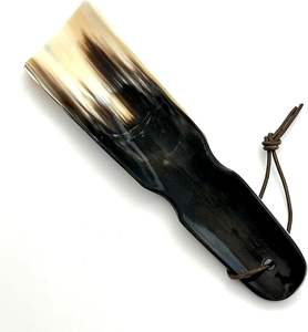 Calzador de Cuerno de Búfalo con Mango de Latón, Diseño Moderno Hecho a Mano y Ecológico para Ponerse Zapatos - Forma Natural Personalizable - Product Image 4