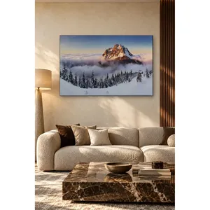 Impression sur toile du sommet enneigé de Fida qui se dévoile au-dessus d'un océan de nuages - Product Image 5