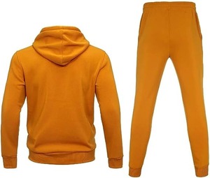 Hommes 100% coton biologique Polyester couleurs unies personnalisées disponibles vêtements pour femmes vêtements de sport jaune survêtement à fermeture éclair - Product Image 2