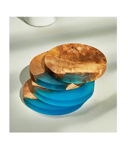 Sous-verres en marbre blanc de luxe avec incrustation géométrique, pierre élégante fabriquée à la main pour table basse, décoration intérieure - Product Image 1