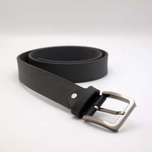 Cinturón de Cuero Genuino Estilo Crazy Horse, Cinturón Formal Automático para Hombre y Mujer con Hebilla de Aleación, Negro (CHLB01) - Product Image 1