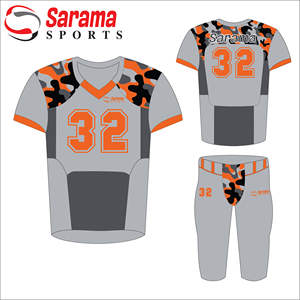 Uniformes de fútbol americano diseño personalizado con parche bordado de números de nombre de sarga de aparejos, - Product Image 2
