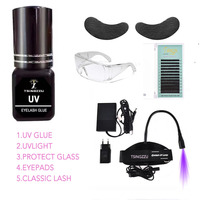 2024 nouveau bracelet 5w UV lumière LED pédale extension cils colle lumière avec lunettes UV colle lampe kit