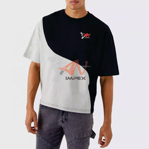 T-shirts en coton de nouvelle conception, logo personnalisé, t-shirt à deux tons, t-shirt pour homme, t-shirt à blocs de couleur - Product Image 1