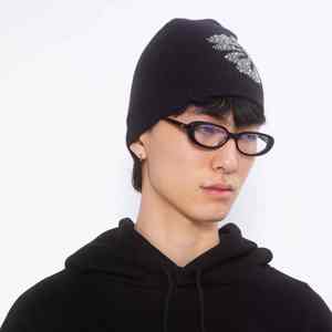 Bonnet personnalisé en strass unisexe en coton spandex de haute qualité avec logo personnalisé, bonnet d'hiver tendance, bonnet brillant - Product Image 3