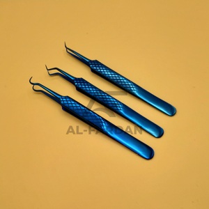 Wholesale Customizable 45 Degree Strong Hook Plasma Blue Solid Volume Stainless Steel <b>Eyelash</b> <b>Tweezers</b> with Custom Logo - Product Image 3