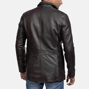 <b>Plus</b> <b>Size</b> Winter Casual Motorcycle Bomber <b>Jacket</b> Black <b>Leather</b> Turndown Collar Custom Patch Designs Front Reversible Waterproof - Product Image 3