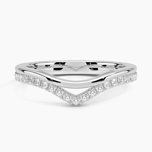 Anillo Delicado de Diamante Moissanita con una Banda Curva Fluida Hecha de Plata de Ley 925, Regalo para Mujer - Product Image 1