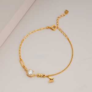 Pulsera de Plata 92.5 con Diseño de Mariposa y Llave, Baño de Rodio y Oro, con Diamantes y Circonitas como Piedras Principales, Estilo Religioso, Ideal para Regalos y Fiestas - Product Image 2