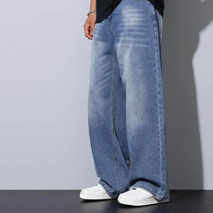 Fábrica de fabricación Pantalones de mezclilla de gran tamaño para hombres casuales Ajuste regular Nueva moda Diseño personalizado Pantalones de mezclilla de gran tamaño para hombres delgados - Product Image 5