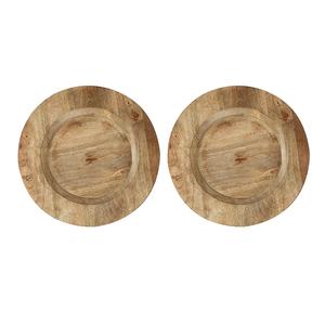 Assiette décorative en bois sous assiette de service de qualité supérieure, faite à la main, assiette de présentation en bois de luxe de forme ronde, vente en gros - Product Image 1
