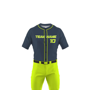 Conception personnalisée Ensemble d'uniformes de baseball pour hommes Vêtements de sport 100% polyester respirants de haute qualité à séchage rapide - Product Image 2