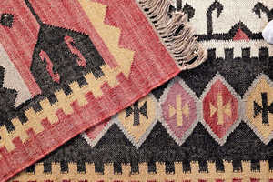 Vintage Tribal Main Laine Jute Kilim Tapis Rectangle Salon Tapis Abstrait Couloir Halloween Noël Au Prix D'usine - Product Image 2