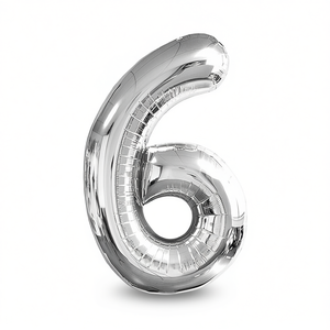 Palloncini Numero Party Love Argento N6 100cm Confezione da 12 Pezzi - Product Image 2