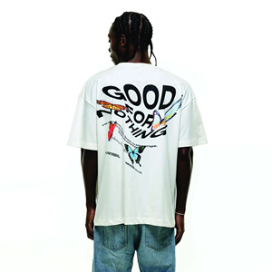 Vente en gros 100% coton T-shirt ample épais à épaules tombantes T-shirt surdimensionné pour hommes avec logo personnalisé - Product Image 4