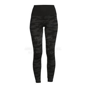 Fabrication professionnelle meilleure qualité femmes Legging dernière conception taille moyenne pantalons de Yoga motif solide fermeture à la taille élastique - Product Image 1