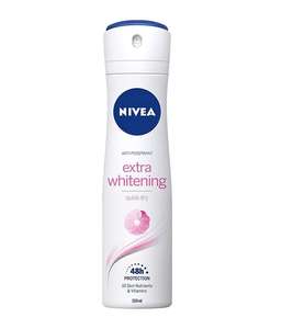 Desodorante Corporal en Aerosol NIVEA Extra Whitening 150ml, Control de Olor Fuerte, Protección 48H, Cuidado Suave y Brillante para las Axilas, Personalizado - Product Image 1