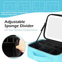 Sac de maquillage portable pliable personnalisé M28, imperméable, en plastique, avec miroir de maquillage à LED 3 couleurs