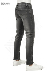 Jeans tendance à la mode, jeans vintage violet, streetwear, pantalon skinny, jeans déchirés empilés, coupe slim, jean violet pour homme - Product Image 4