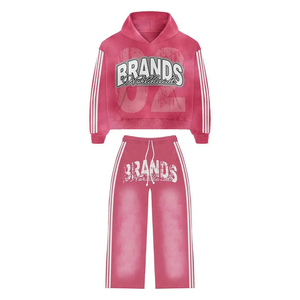 Survêtements homme unisexe entièrement imprimés délavés au soleil Design 3D Boxy Hoodies Pant Winter Fleece XL Street Wear Oversized Breathable - Product Image 4