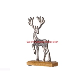 Ornement en forme d'arbre en métal argenté fait à la main de la meilleure qualité décoration d'intérieur de mariage base en bois attrayante décoration de Table sculptée - Product Image 2
