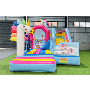 Thương mại cấp PVC einhorn hupfburg <span class=keywords><strong>Unicorn</strong></span> Bounce House trượt bouncy lâu đài Combo với Máy thổi khí - Product Image 6