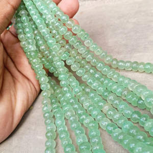 Perles de rondelle lisses de quartz de fraise verte perles de quartz naturel pour la fabrication de bijoux perles de pierre de rondelle en vrac faites à la main - Product Image 2