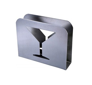 Soporte de pañuelos de acero inoxidable plateado Diseño simple barato Hecho a mano Calidad superior Último soporte de pañuelos de metal indio - Product Image 5