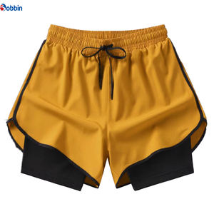 Pantalones Cortos Deportivos 2 en 1 con Logotipo Personalizado para Hombre, Pantalones Cortos Deportivos con Bolsillo Interior para Teléfono, Color Sólido, Ropa Masculina - Product Image 5