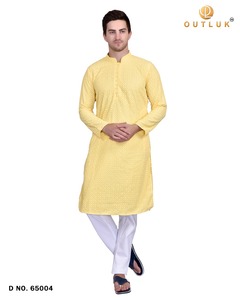 Pijama tradicional con estilo de alta calidad Georgette Lucknowi Work Kurta para hombre, fiesta de boda, compromiso, el estilo indio más hermoso - Product Image 3