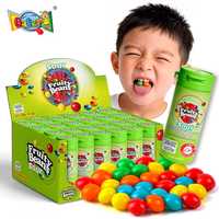 Groothandel Private Label Op Maat Gemaakte 30g Inner Sour Skittle-s Type Kauwgom Snoep Fruit Smaak Chinese Fabrikant Bulk Halal Snoepgoed