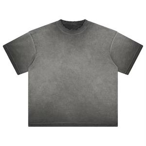 เสื้อยืดโอเวอร์ไซส์แบบฟอกสี 100% ผ้าฝ้าย วินเทจ ลุคสตรีทแวร์ คอกลม แขนสั้น สำหรับผู้ชาย เสื้อฟอกสี - Product Image 2